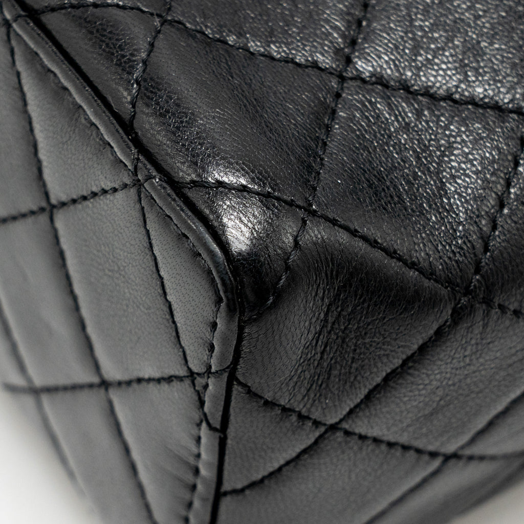 Chanel Retro Classic New Square Large Flap Bag Goatskin Black  (Microchip)