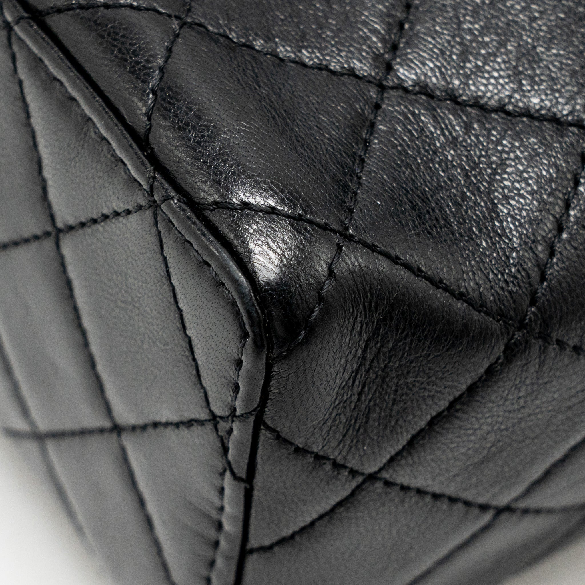 Chanel Retro Classic New Square Large Flap Bag Goatskin Black  (Microchip)