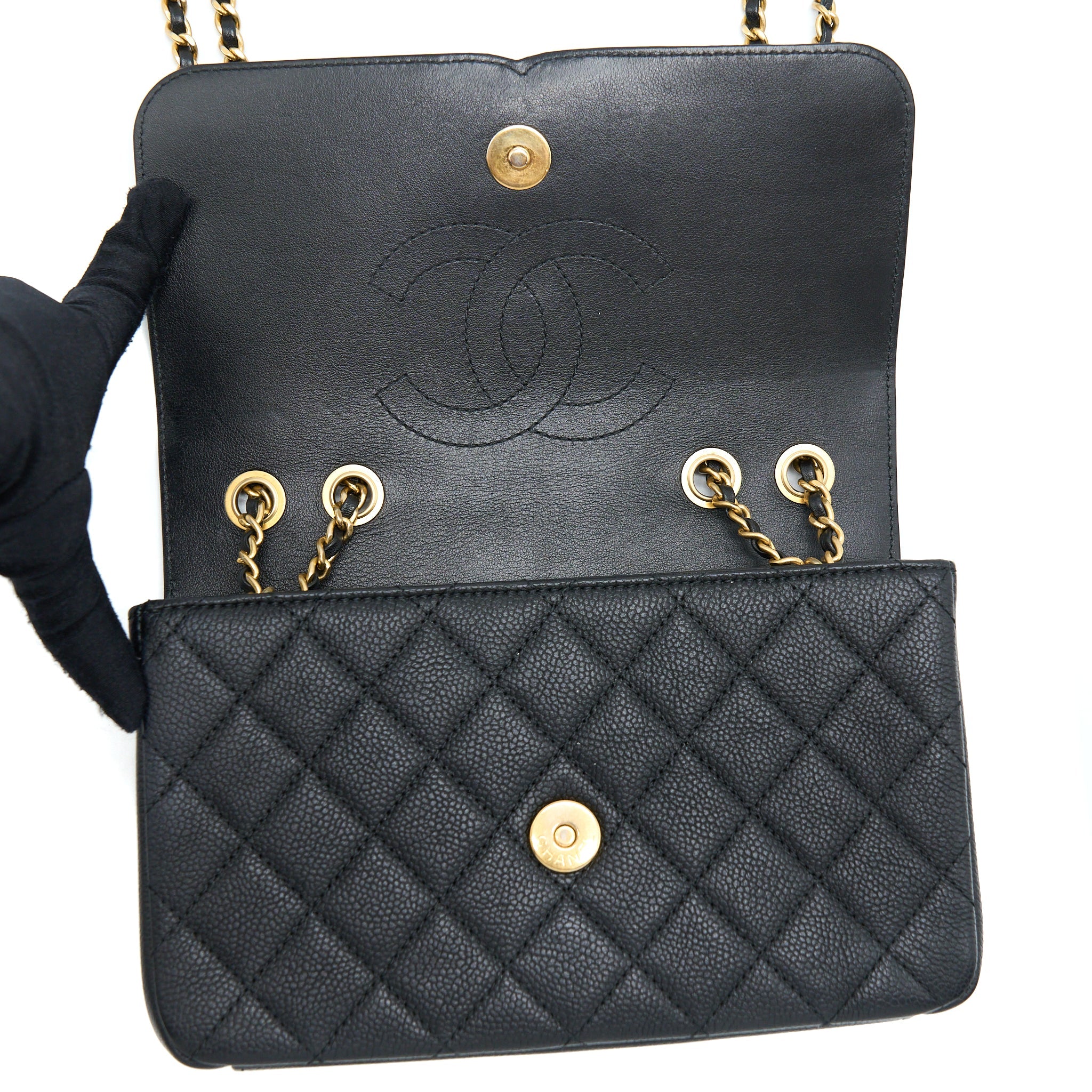 Chanel Filigree Flap Bag Caviar Black