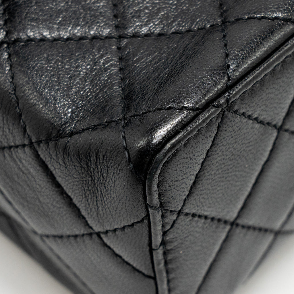 Chanel Retro Classic New Square Large Flap Bag Goatskin Black  (Microchip)