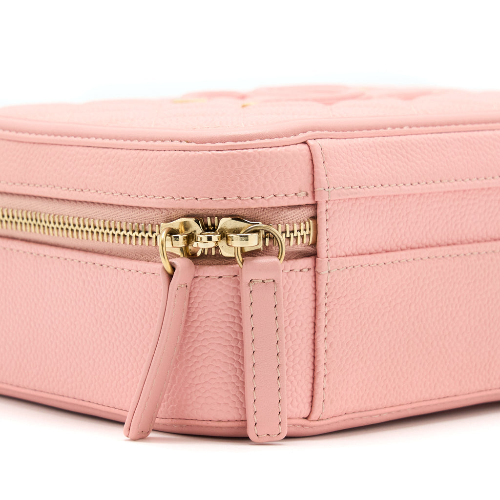 Chanel Filigree Vanity Case Caviar Pink