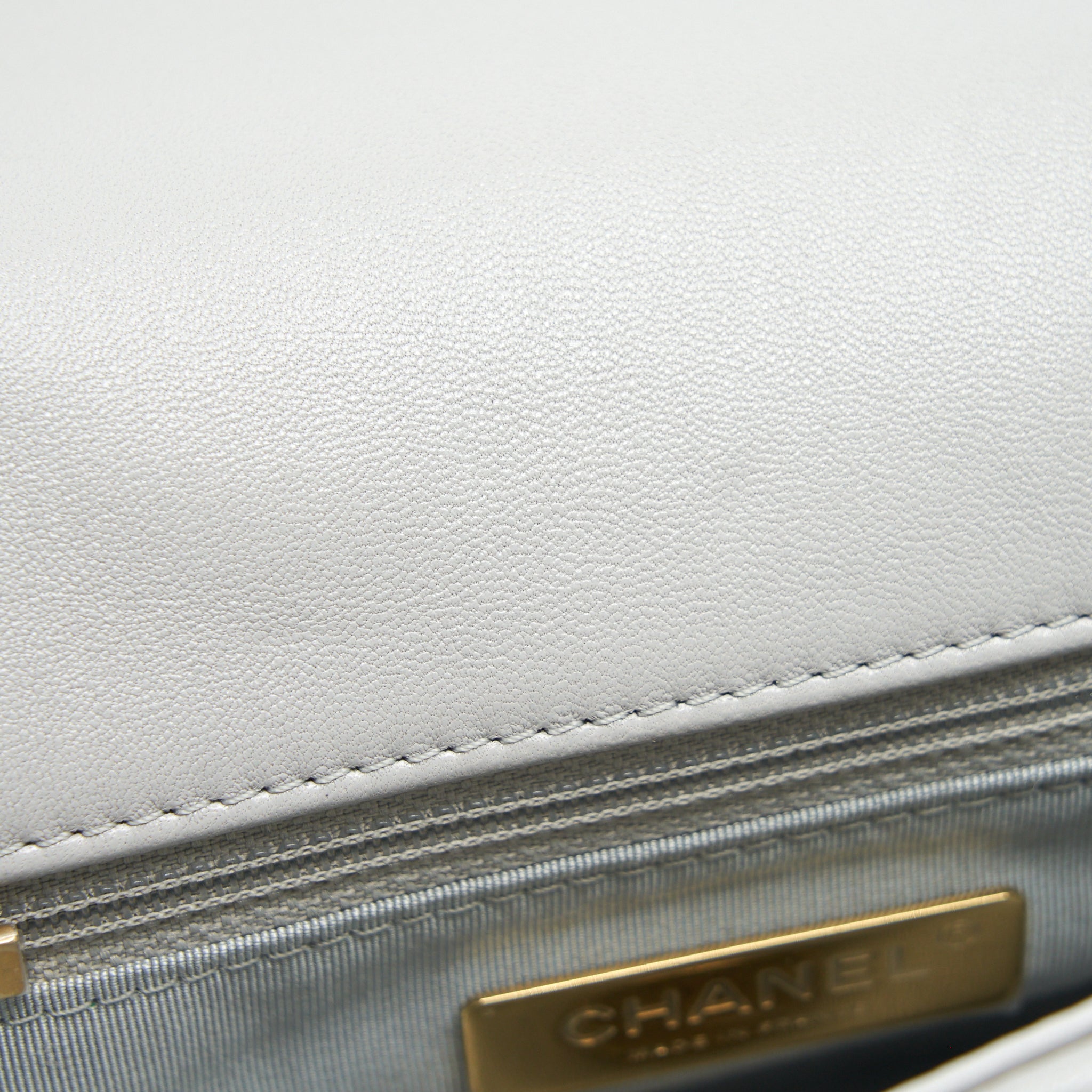 Chanel Small 19 Bag Lambskin Light Grey With Multicolour Hardware