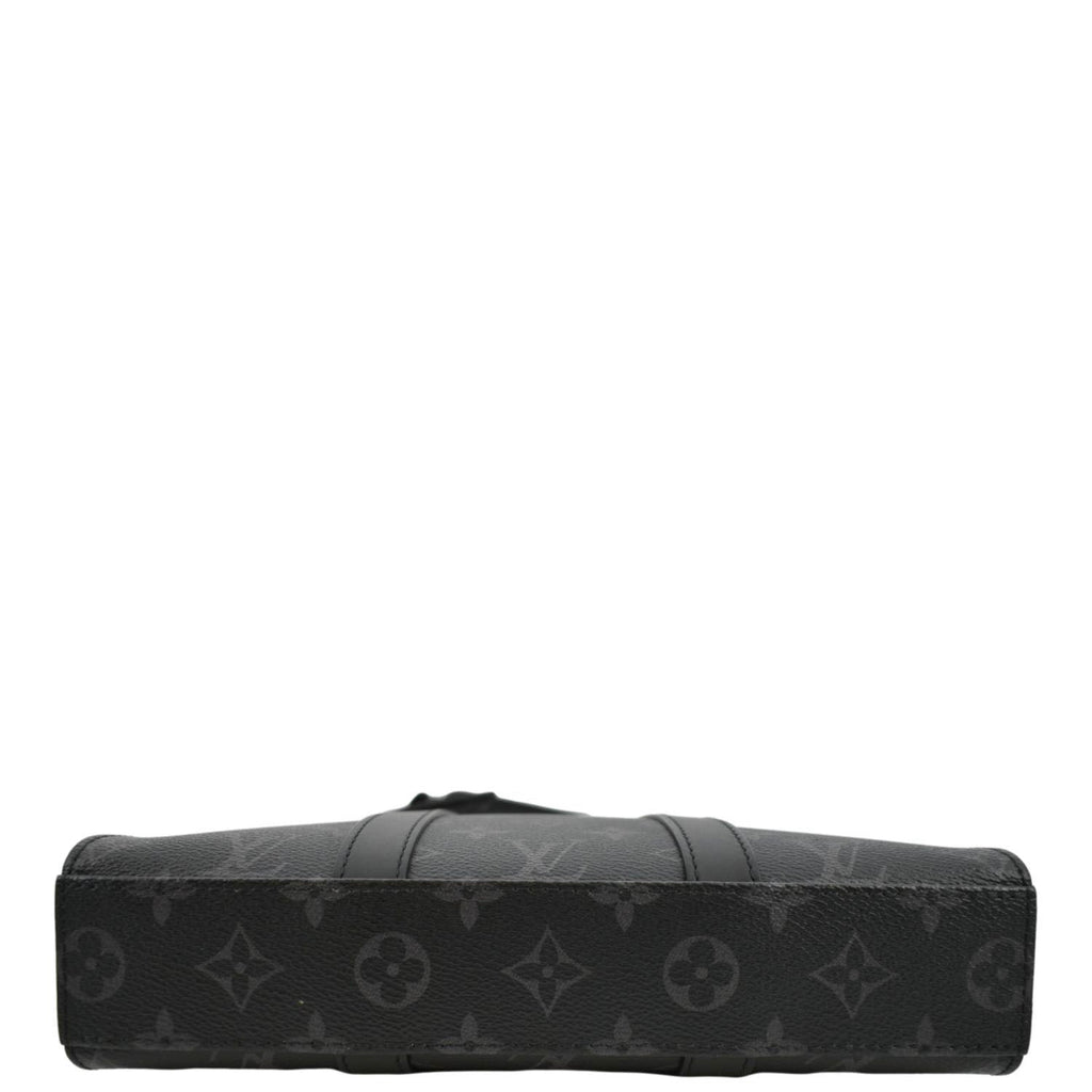 LOUIS VUITTON Sac Plat Monogram Eclipse Tote Shoulder Bag Black