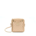 Chanel Small Vertical Camera Bag With Chain Lambskin Beige L