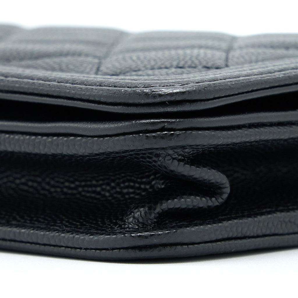 Chanel Boy Wallet on Chain Caviar Black  (Microchip)
