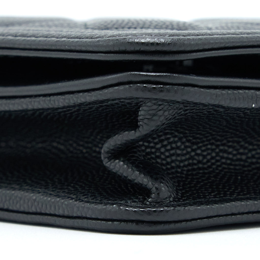 Chanel Boy Wallet on Chain Caviar Black  (Microchip)