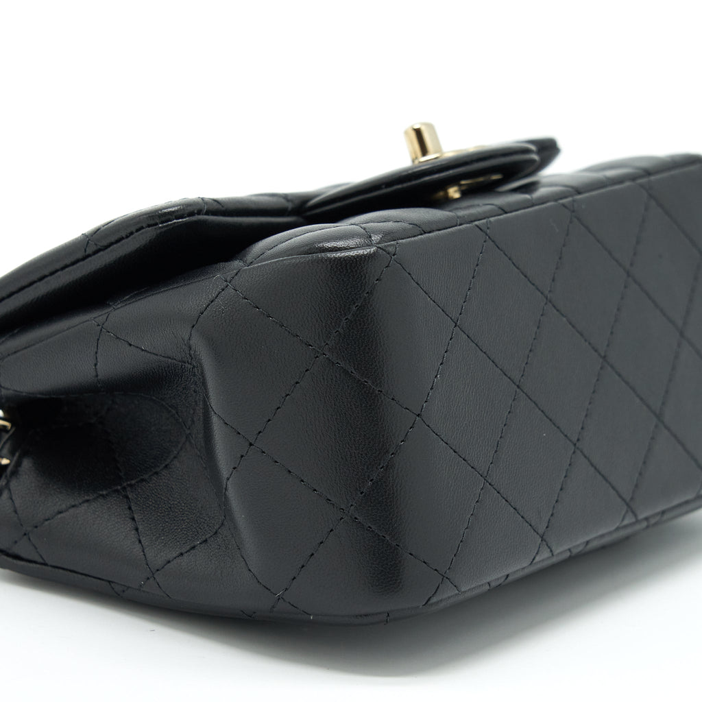 Chanel Mini Square Flap Bag Lambskin Black L