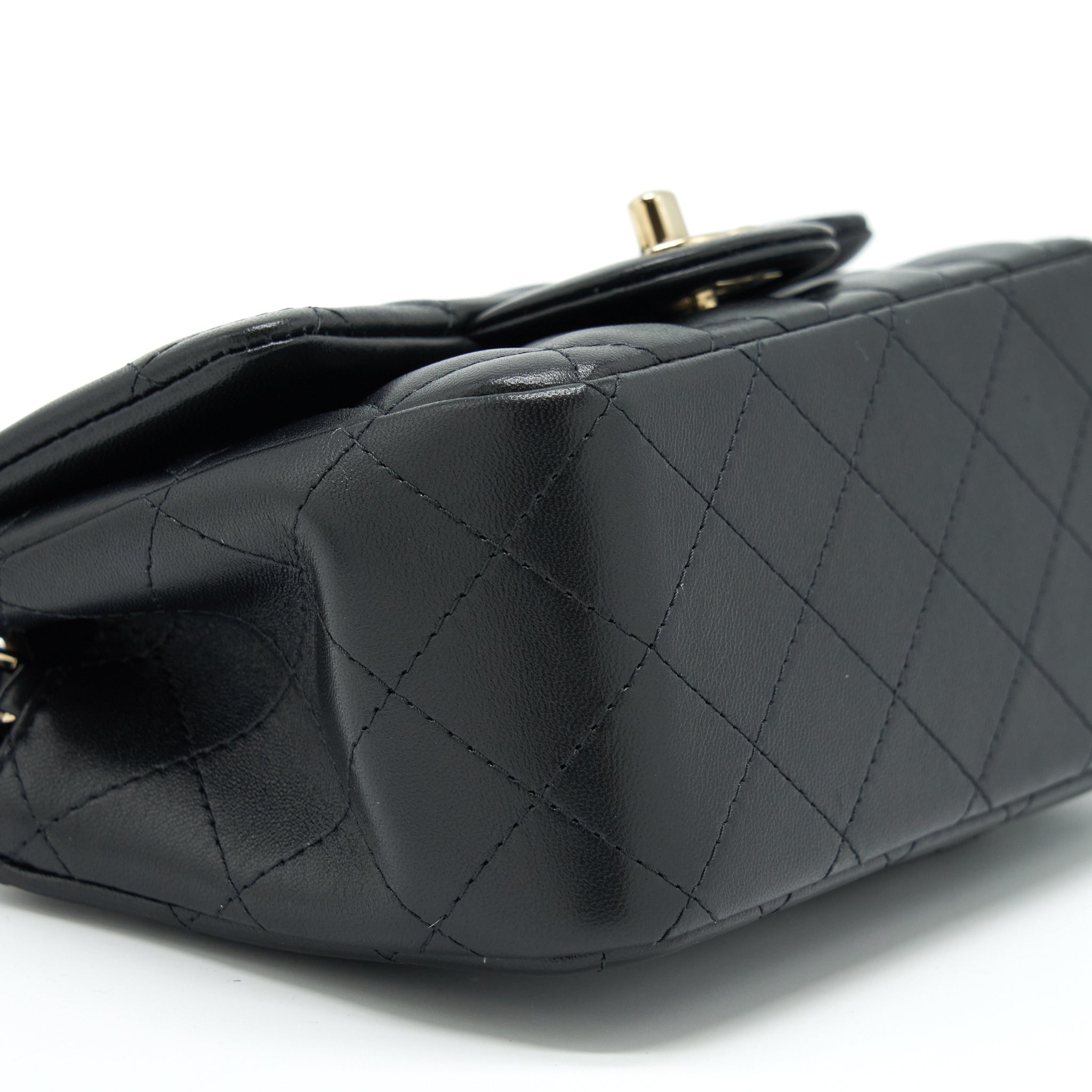 Chanel Mini Square Flap Bag Lambskin Black L