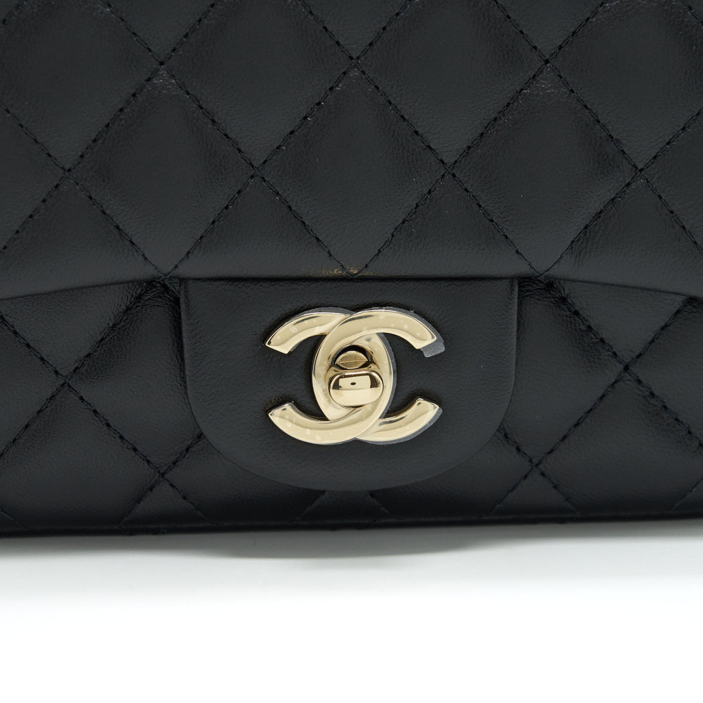 Chanel Mini Square Flap Bag Lambskin Black L