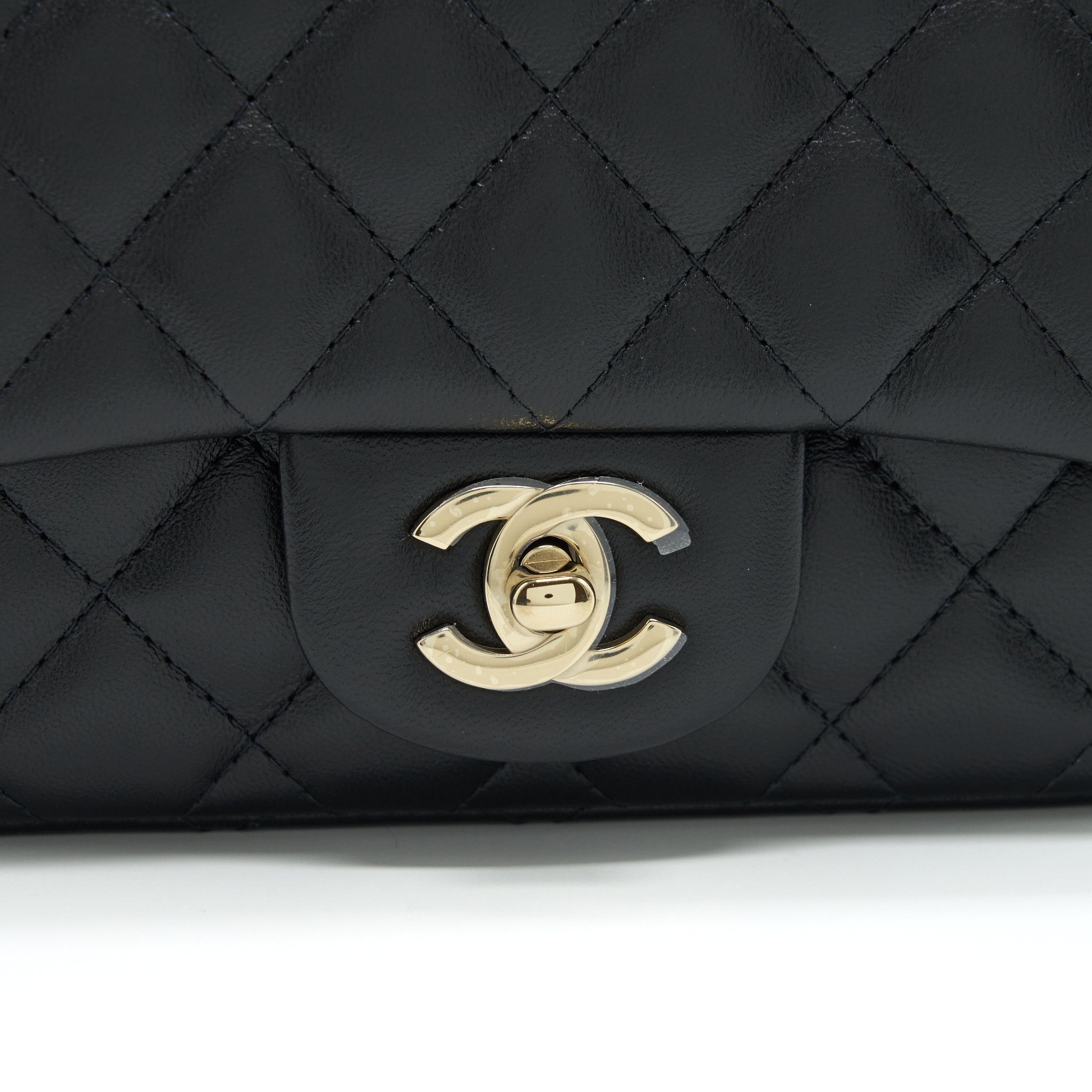 Chanel Mini Square Flap Bag Lambskin Black L