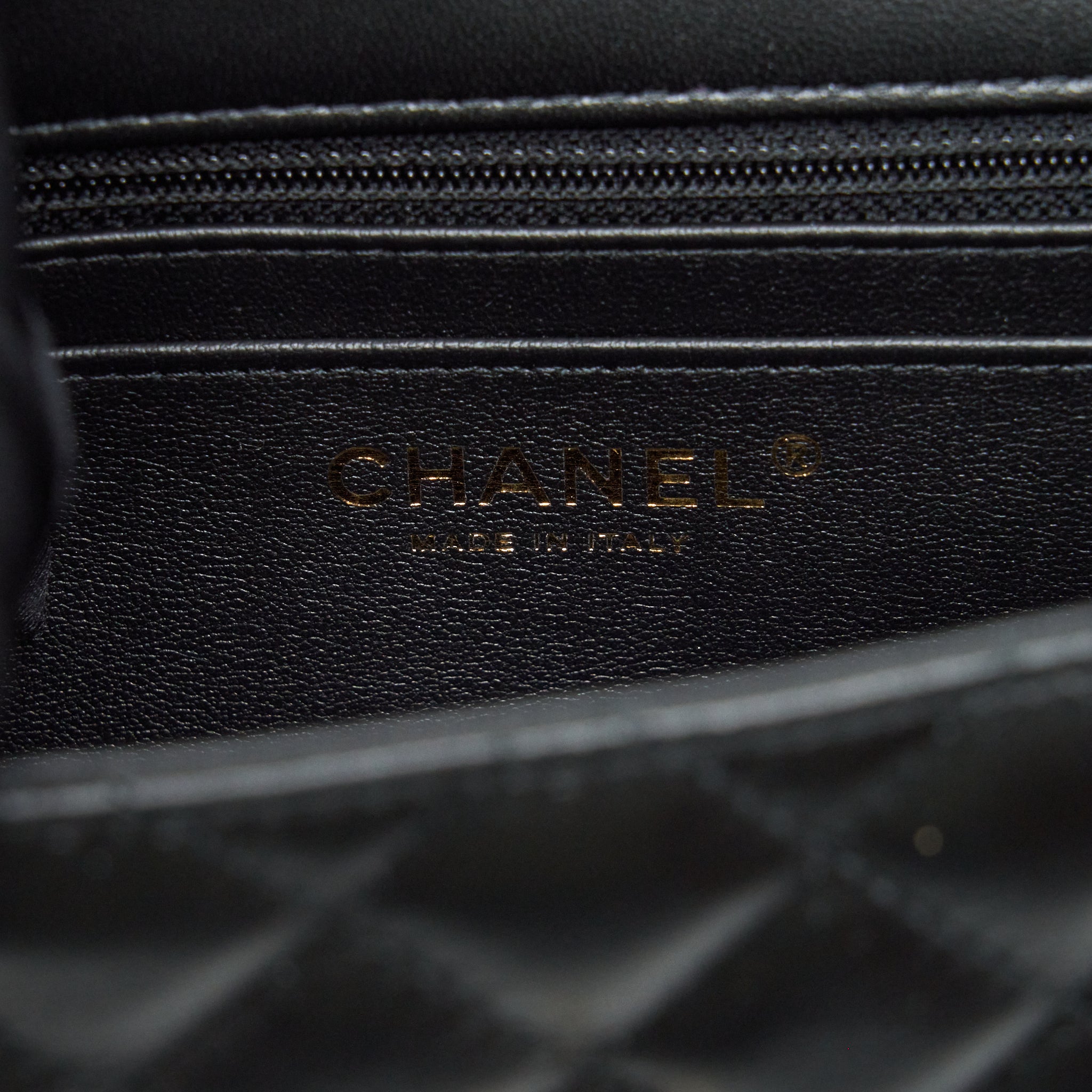 Chanel Mini Square Flap Bag Lambskin Black L