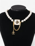 Chanel CC Faux Pearl Drop Chain Pearl / Gold Base Metal
