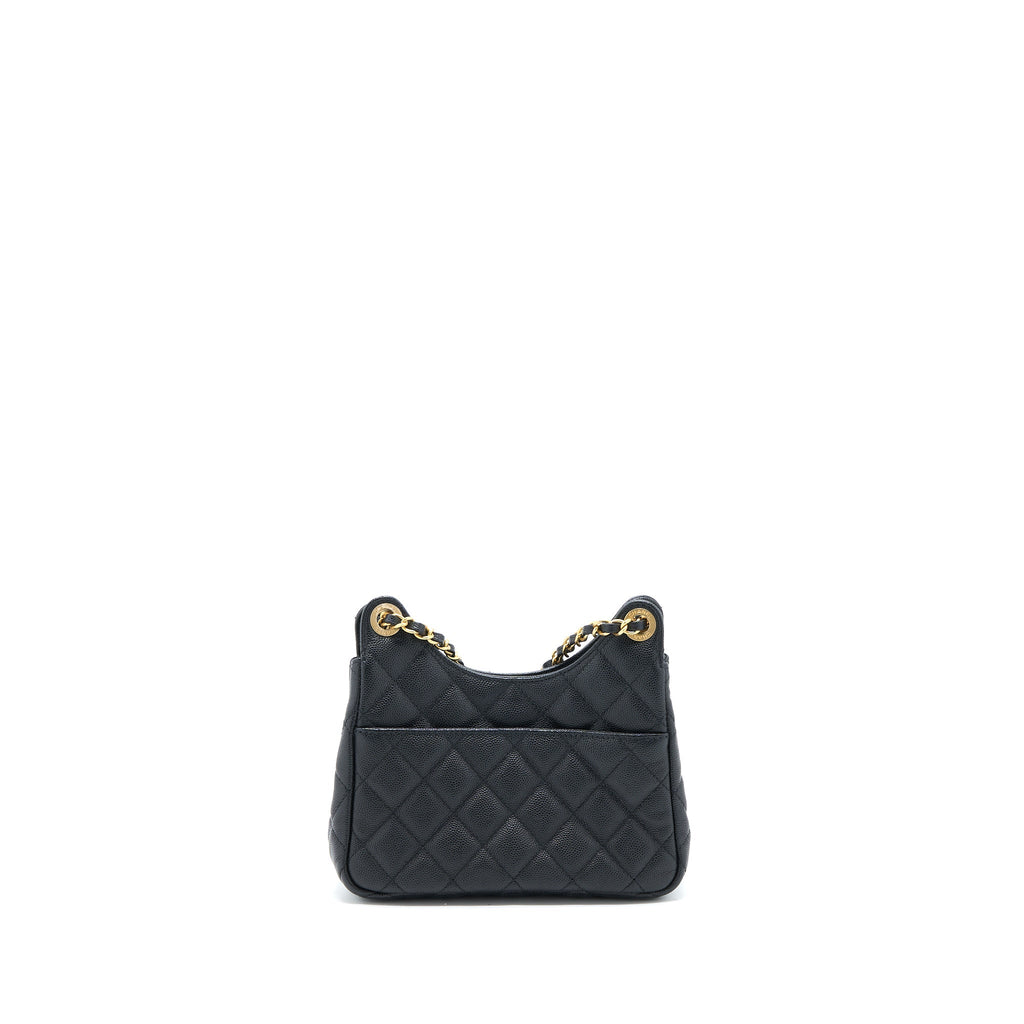 Chanel Small Hobo Bag Caviar Black  (Microchip)