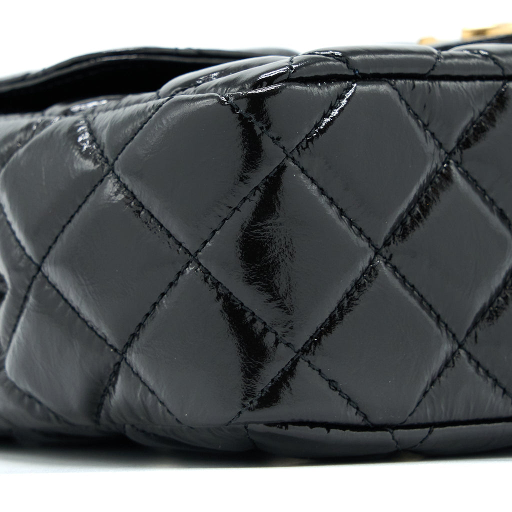 Chanel 23C Hobo Bag Shiny Calfskin Black Brushed (Microchip)