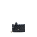 Chanel Ribbon Wallet On Chain Lambskin Black L (Microchip)