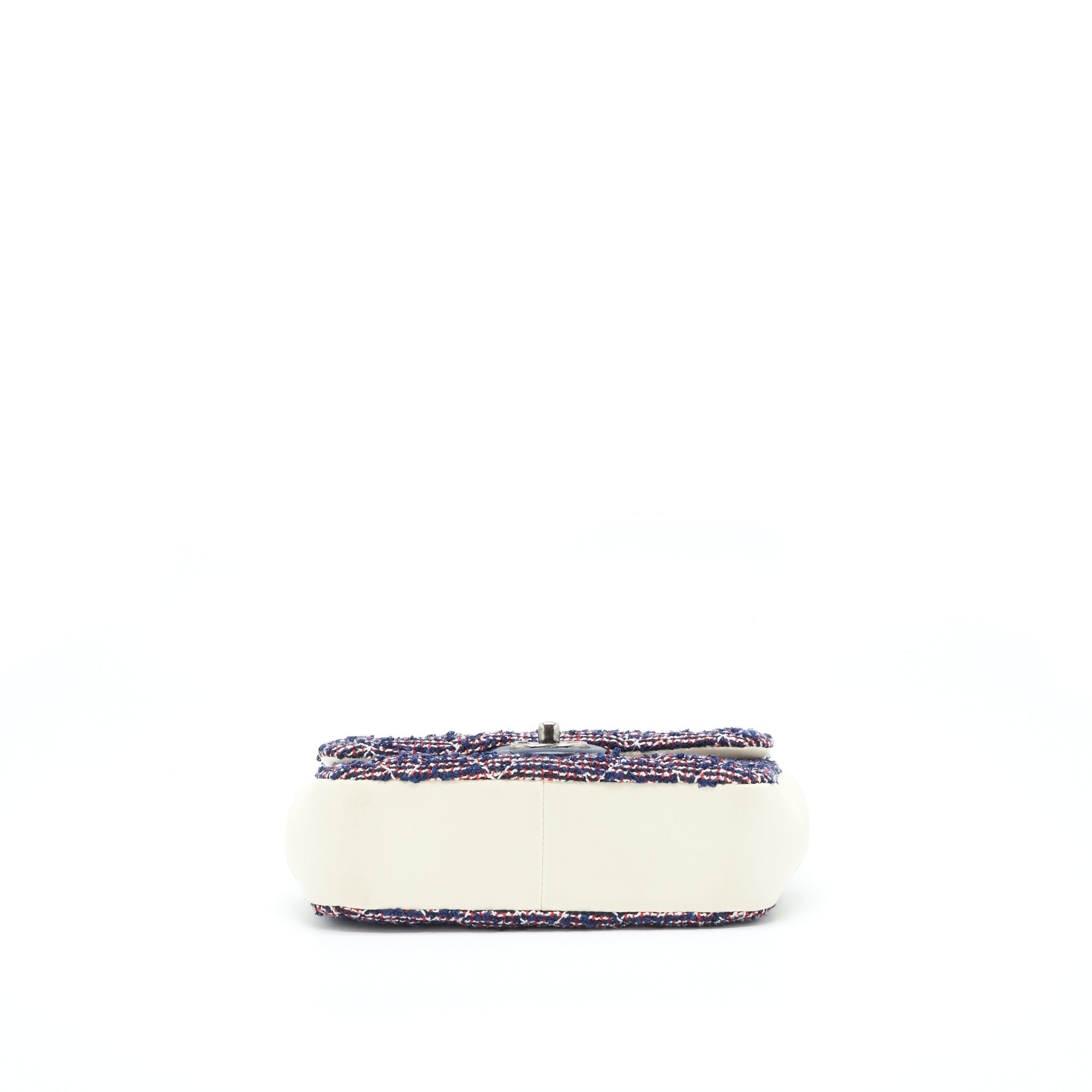 Chanel Seasonal Mini Flap Bag Tweed Blue/ Multicolour Ruthenium Hardware