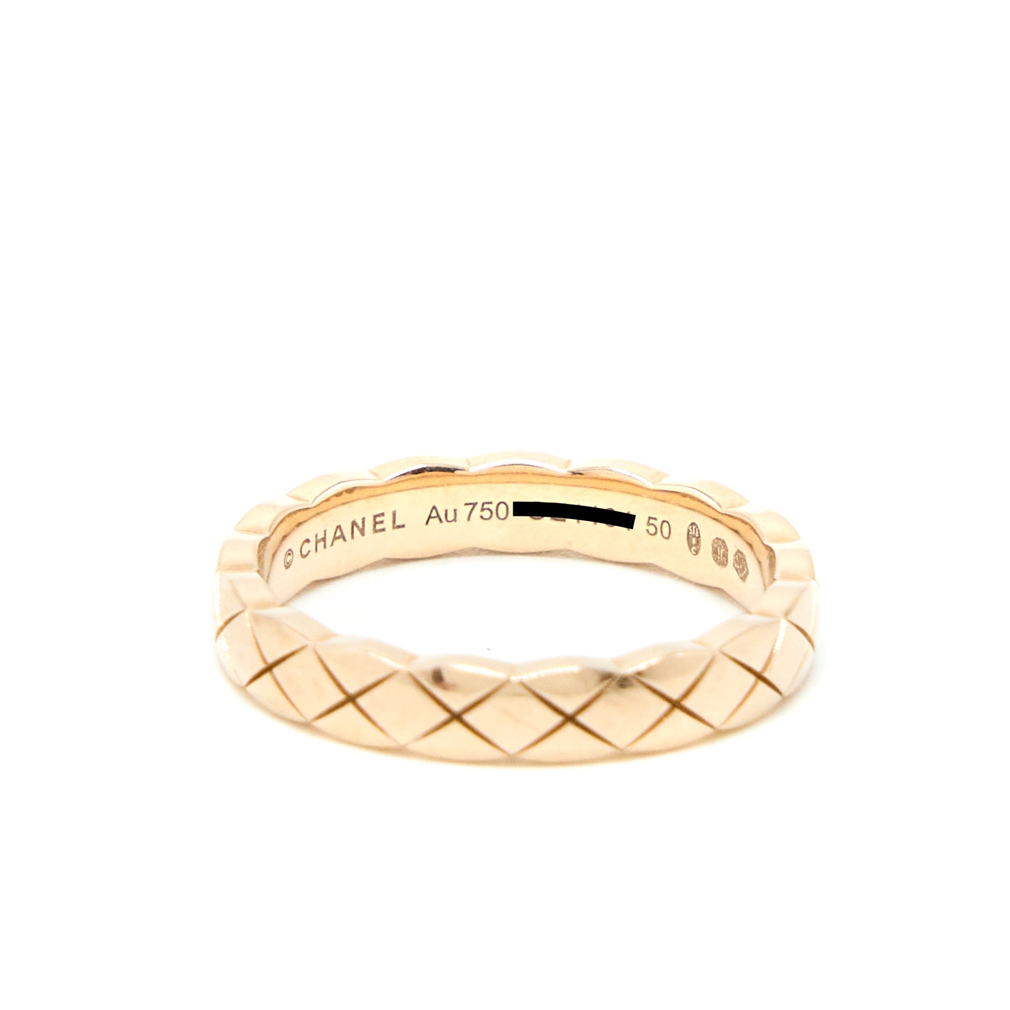 Chanel Size 50 Mini Version Coco Crush Ring Quilted Motif 18K Beige Gold