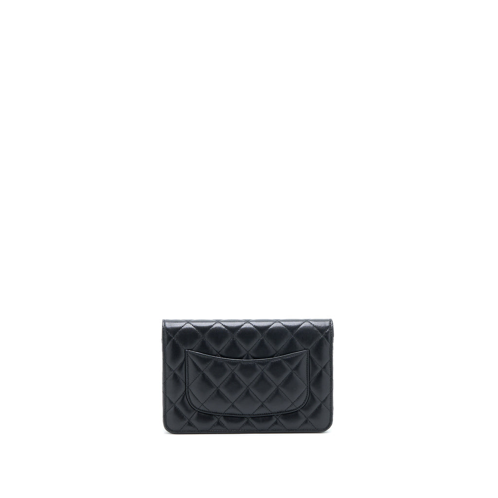 Chanel Ribbon Wallet On Chain Lambskin Black L (Microchip)