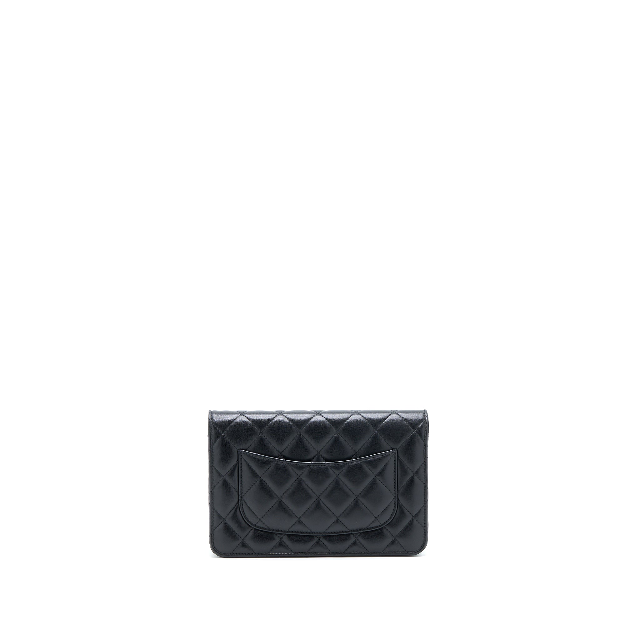 Chanel Ribbon Wallet On Chain Lambskin Black L (Microchip)