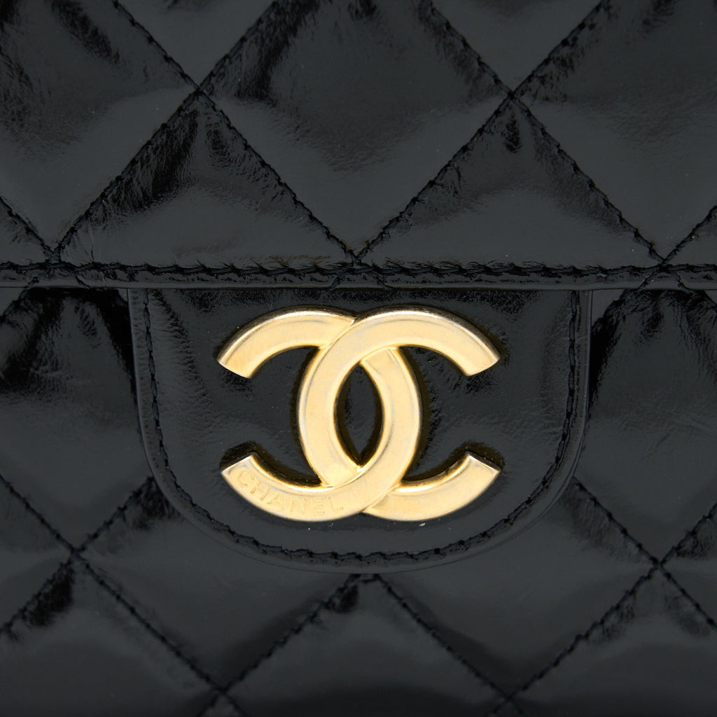 Chanel 23C Hobo Bag Shiny Calfskin Black Brushed (Microchip)