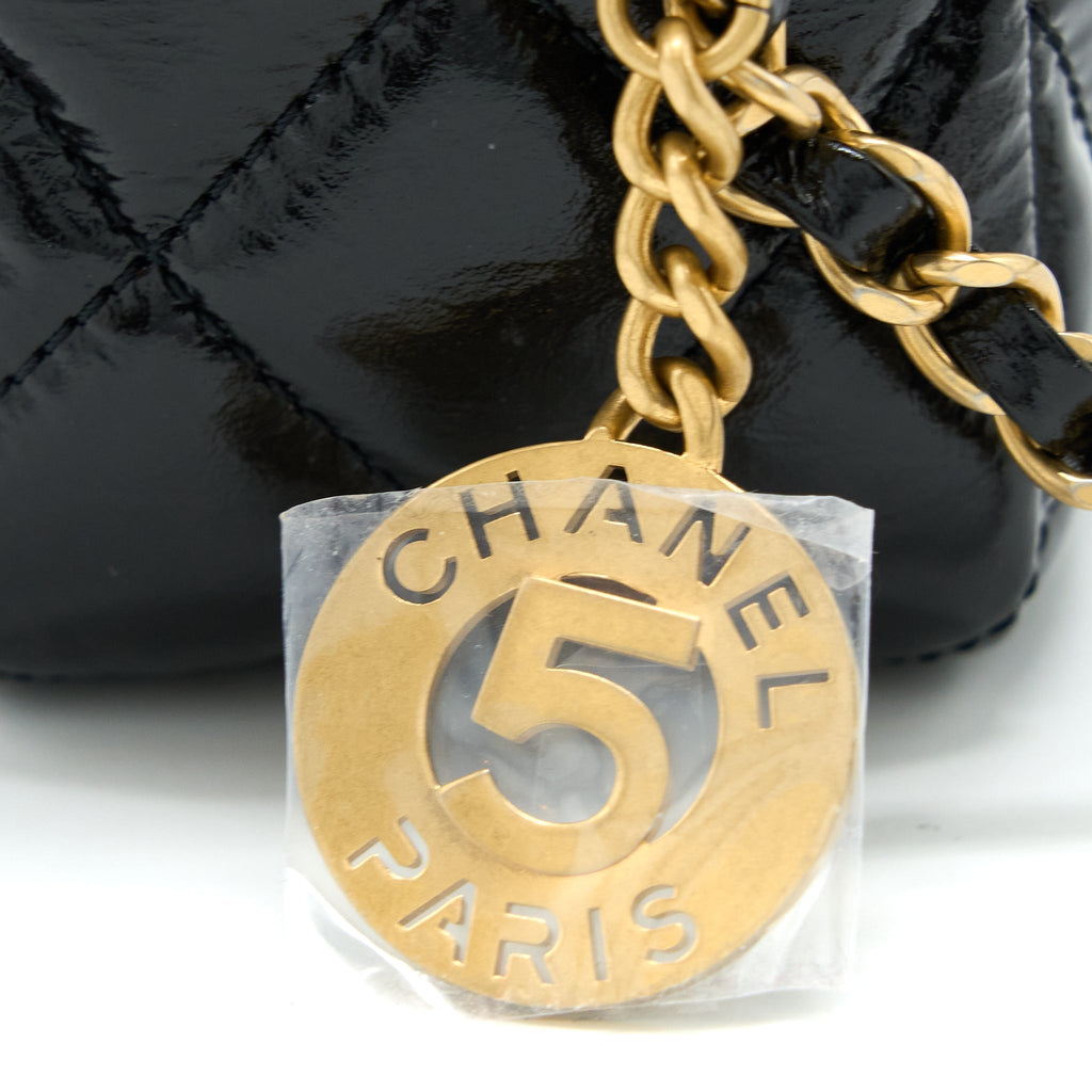 Chanel 23C Hobo Bag Shiny Calfskin Black Brushed (Microchip)