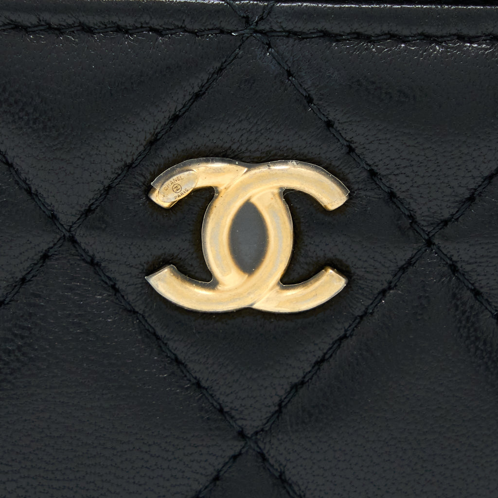 Chanel Pearl Crush Mini Vanity Case Lambskin Black L