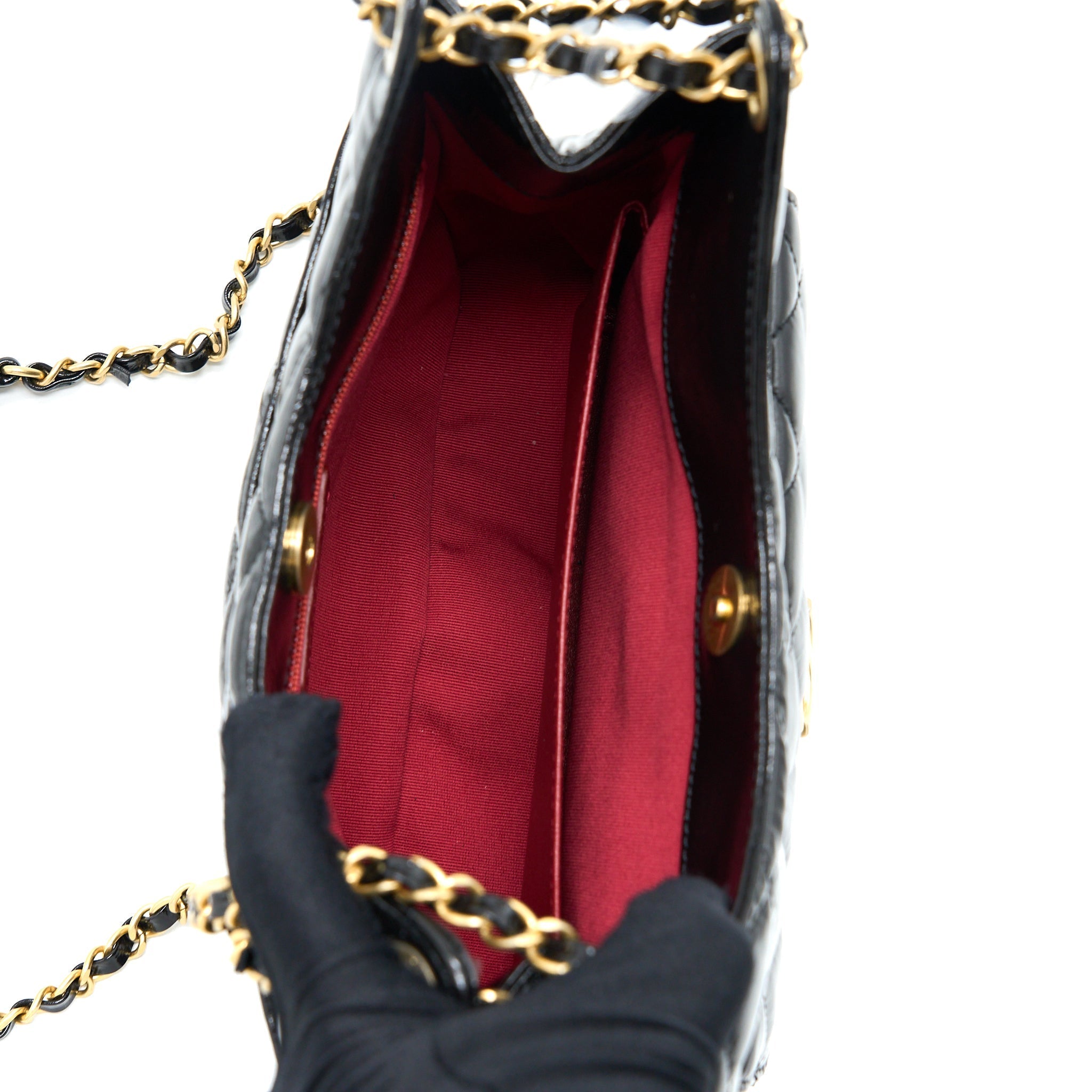 Chanel 23C Hobo Bag Shiny Calfskin Black Brushed (Microchip)