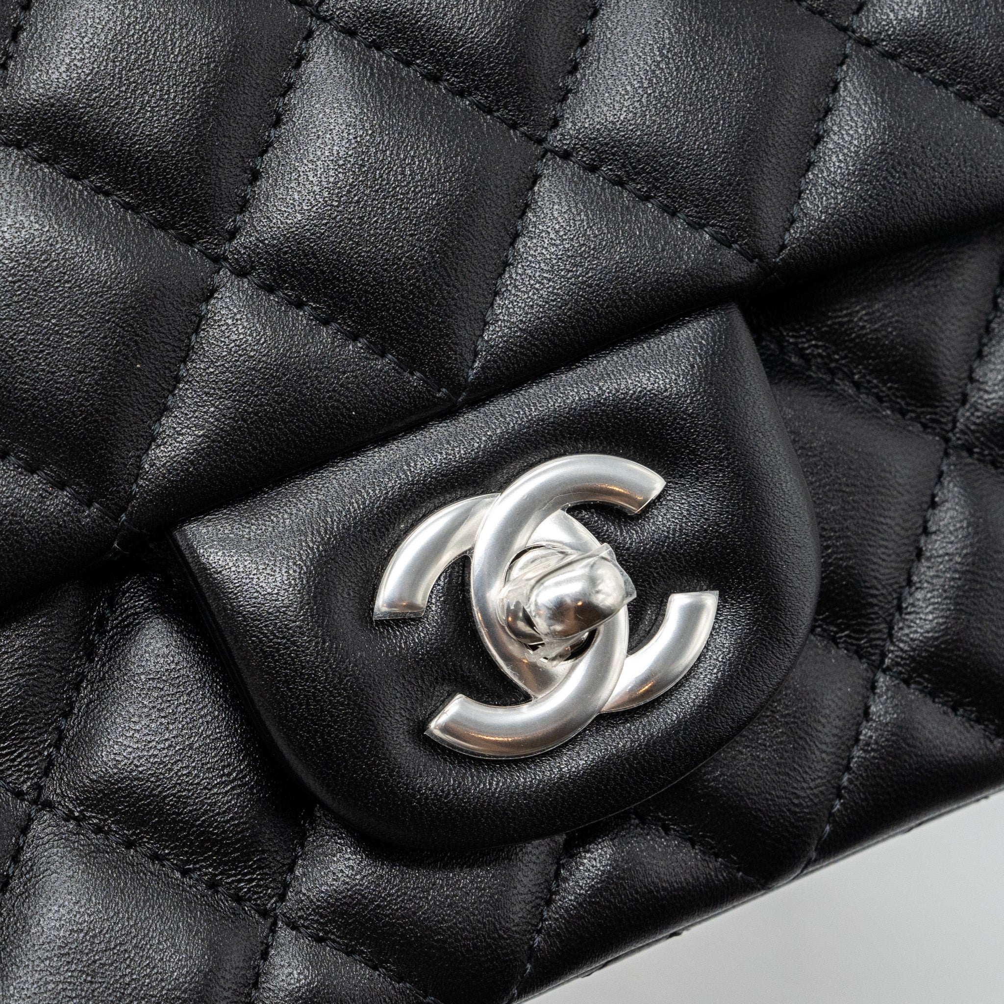 Chanel Classic Mini Rectangular Flap Bag Lambskin Black  (microchip)