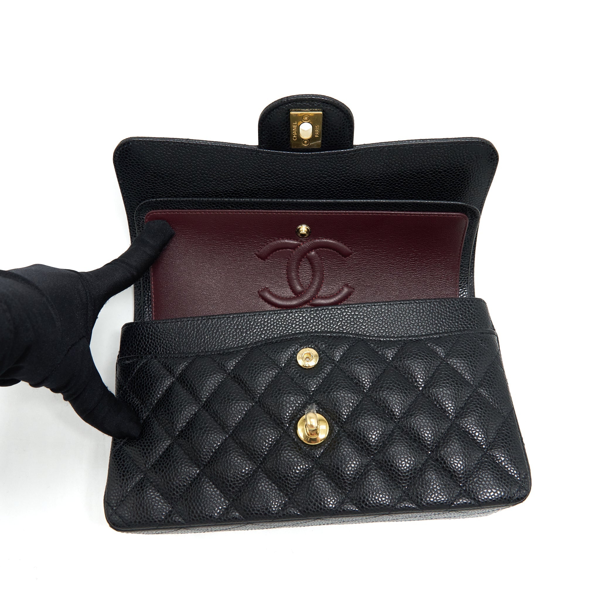 Chanel Small Classic Double Flap Bag Caviar Black