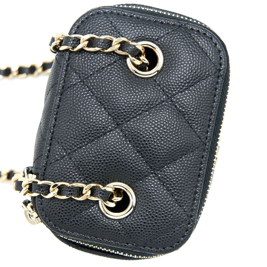 Chanel Mini Square Vanity Case Caviar Black L