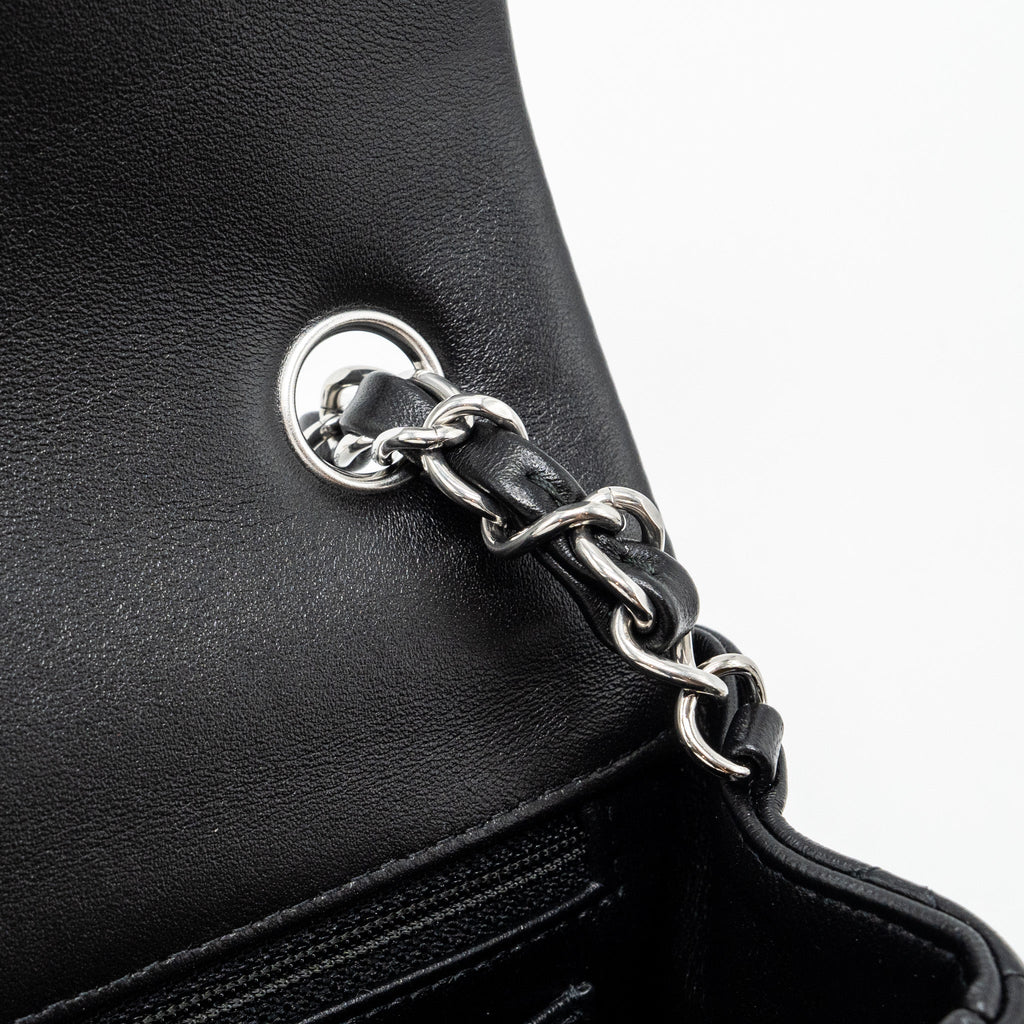 Chanel Classic Mini Rectangular Flap Bag Lambskin Black  (microchip)