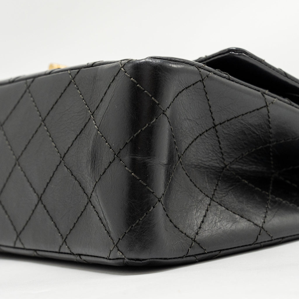 Chanel Large 2.55 226 Reissue Double Flap Bag Aged Calfskin Black