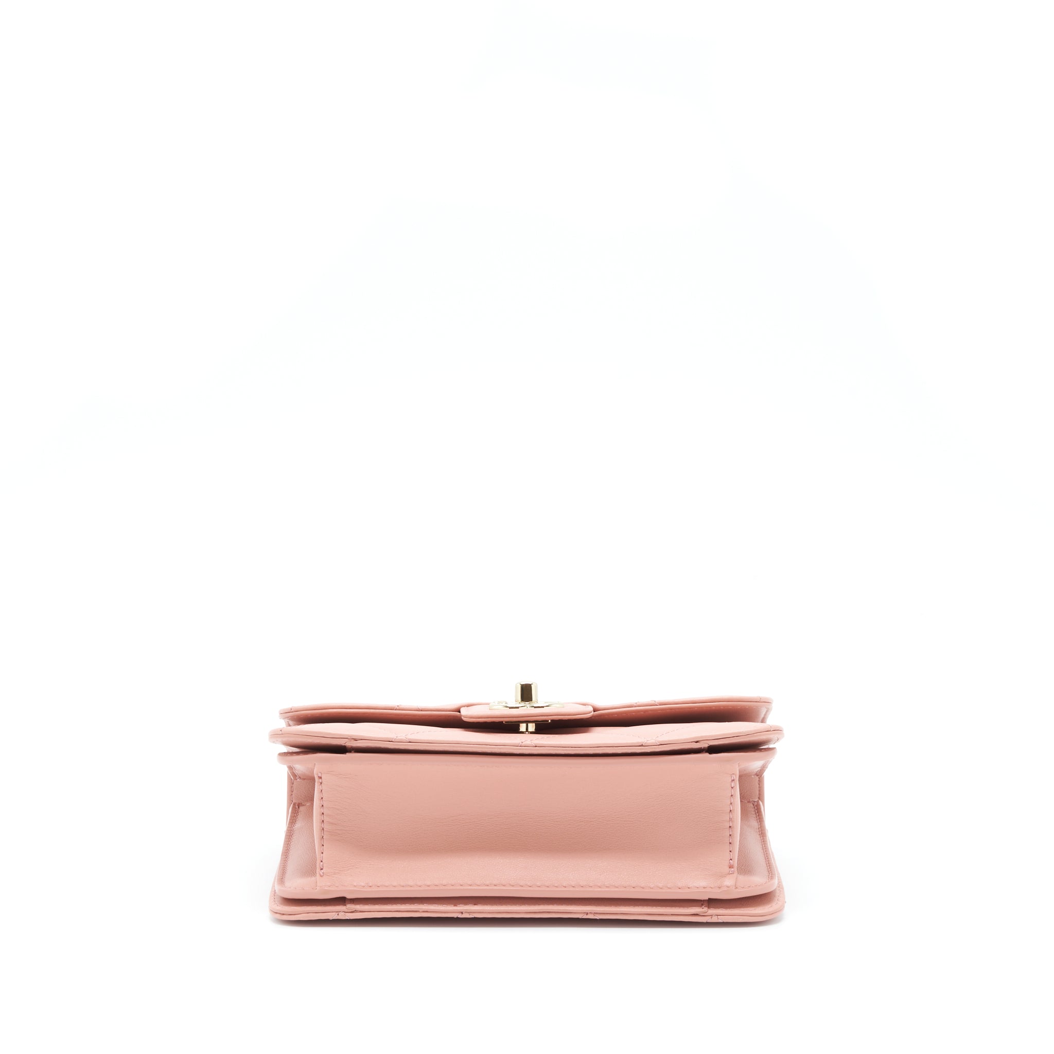 Chanel Top Handle Flap Bag Lambskin Dark Pink L