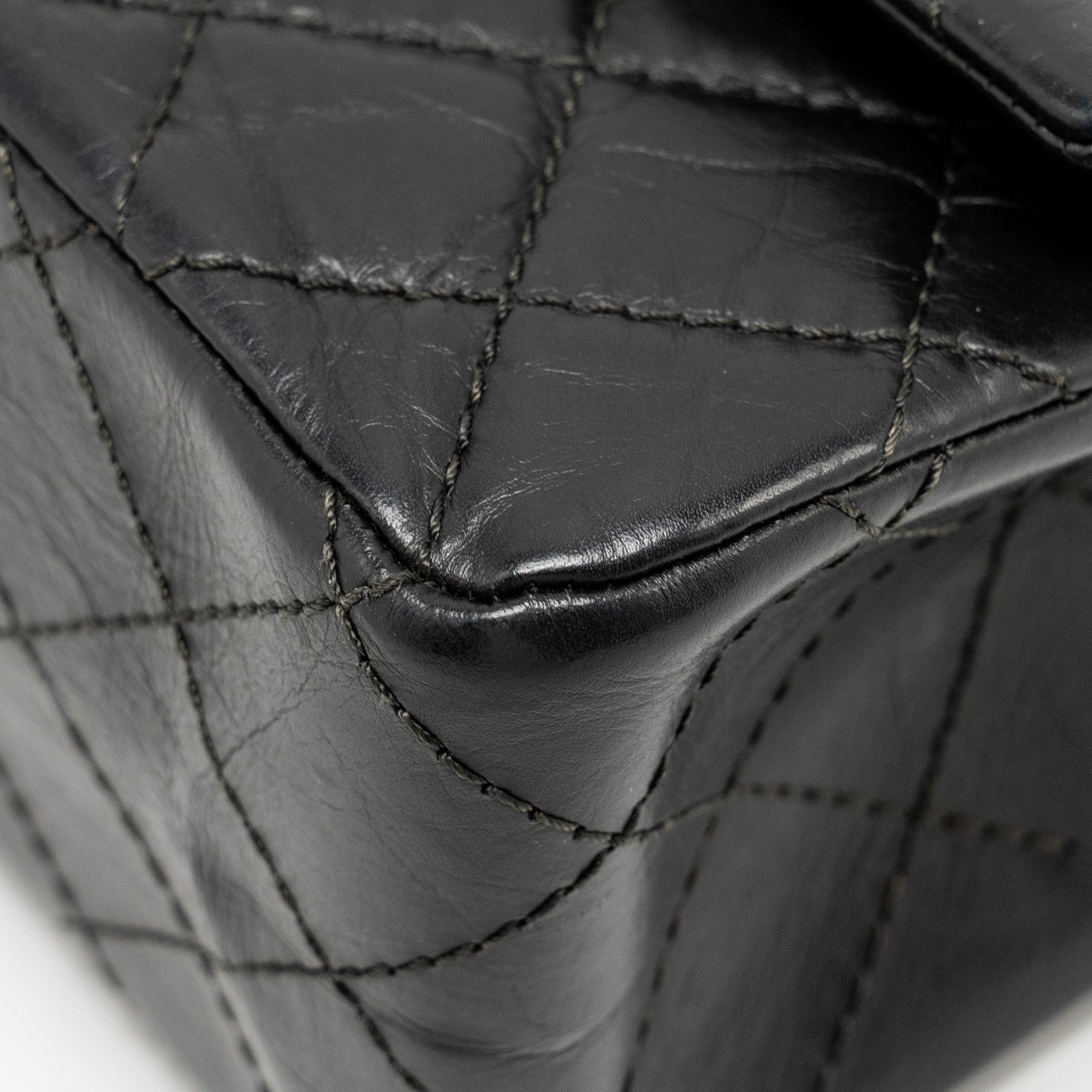 Chanel Large 2.55 226 Reissue Double Flap Bag Aged Calfskin Black