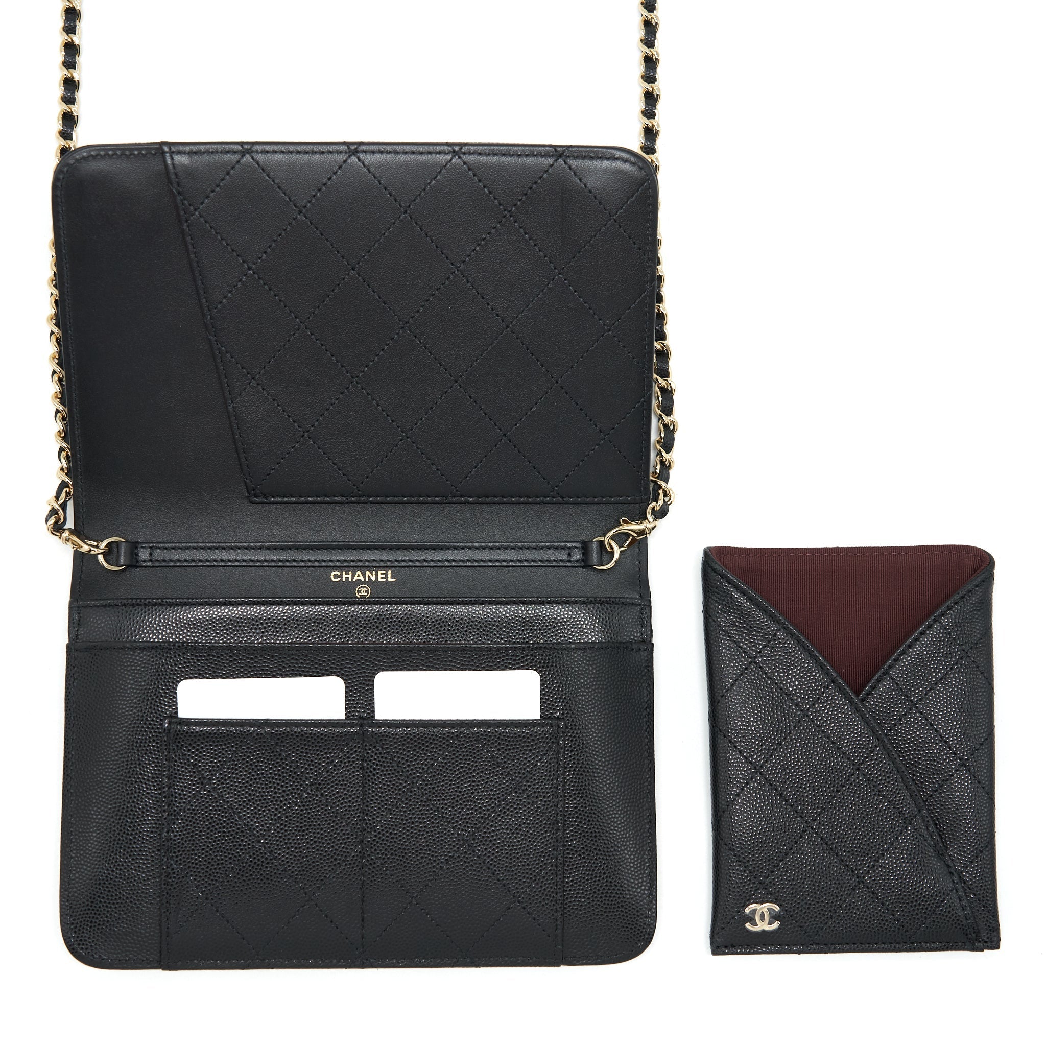 Chanel 2 In 1 Wallet On Chain Caviar Black