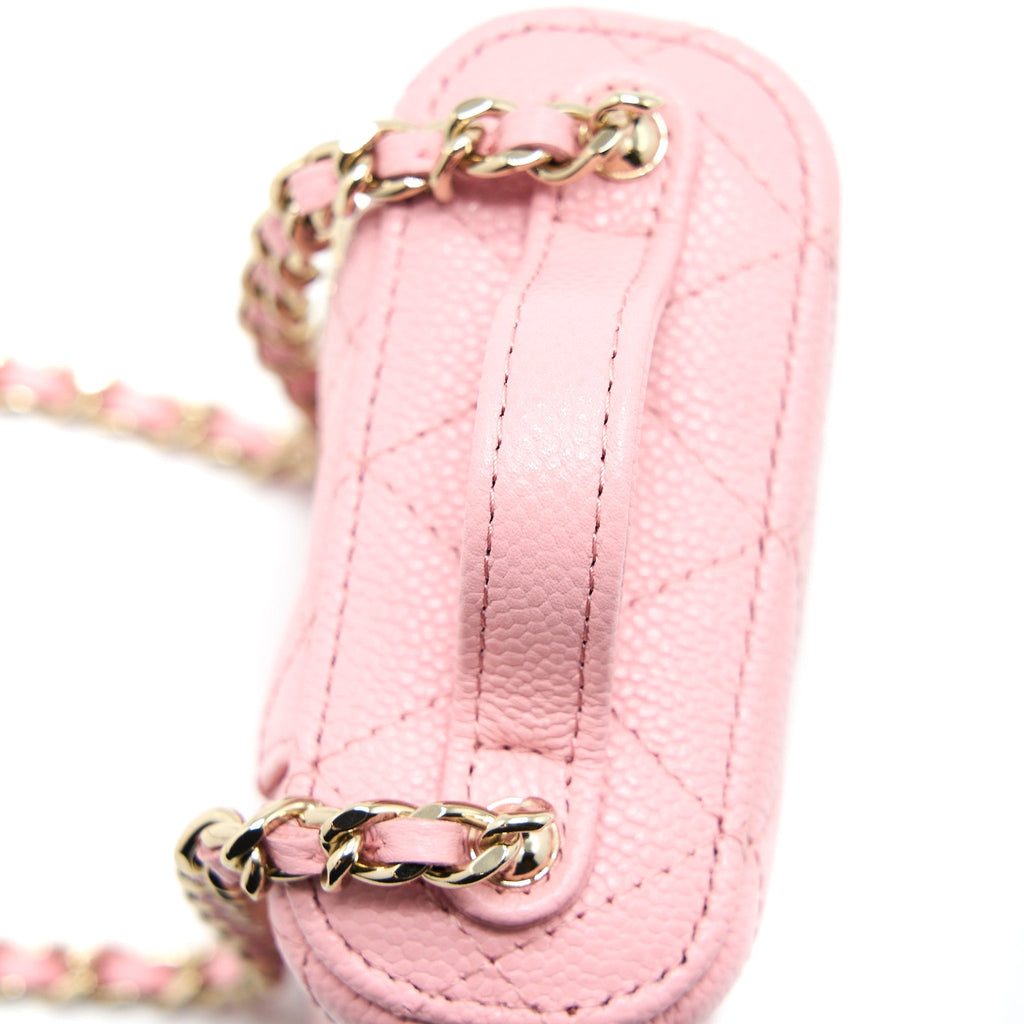 Chanel Mini Top Handle Vanity Case Caviar Pink L