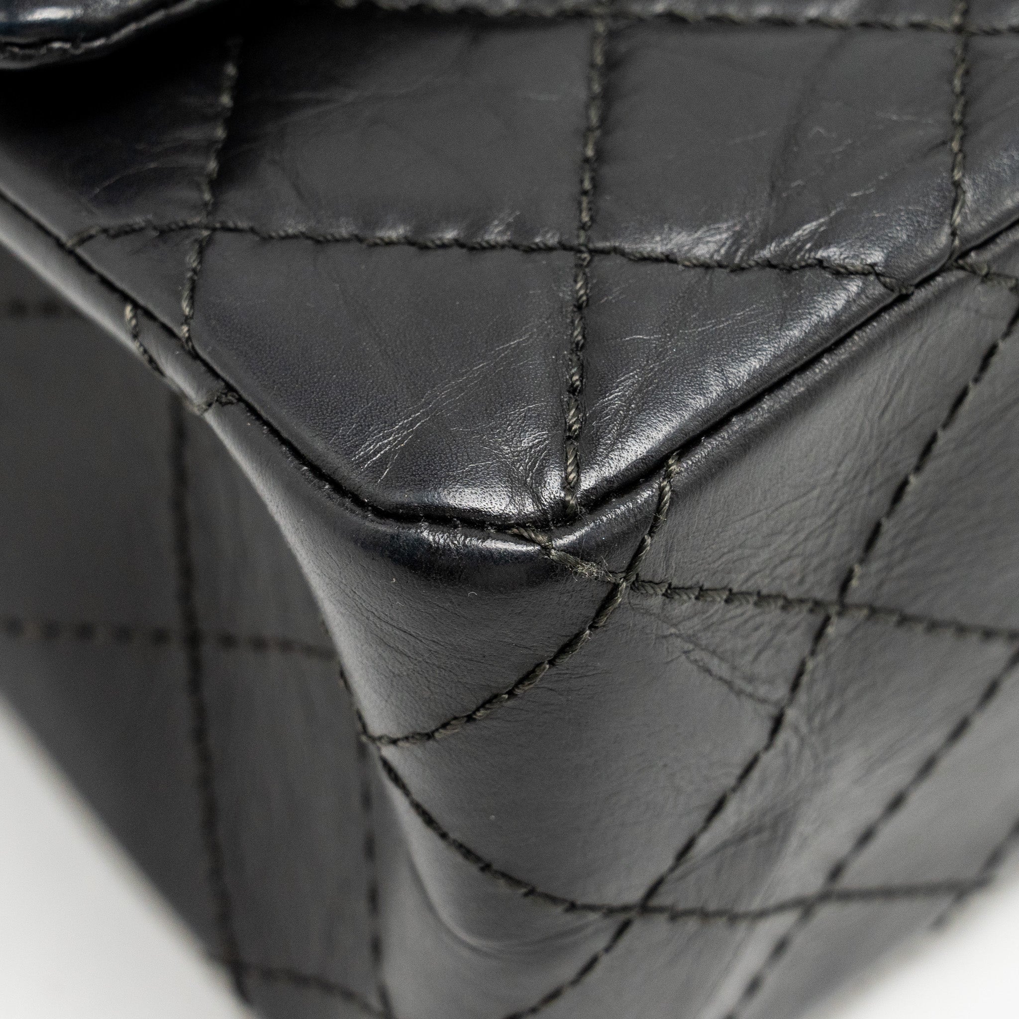 Chanel Large 2.55 226 Reissue Double Flap Bag Aged Calfskin Black
