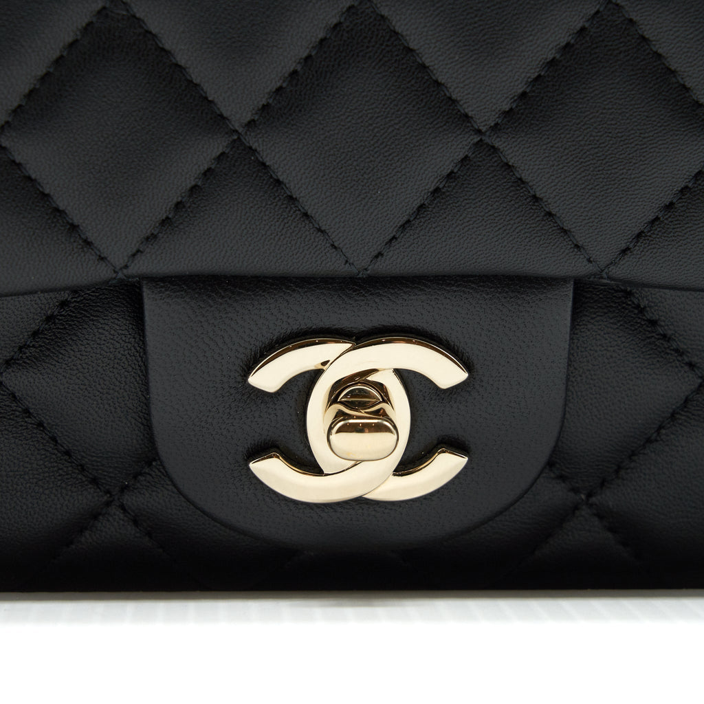 Chanel mini Rectangular Flap Bag Lambskin black L