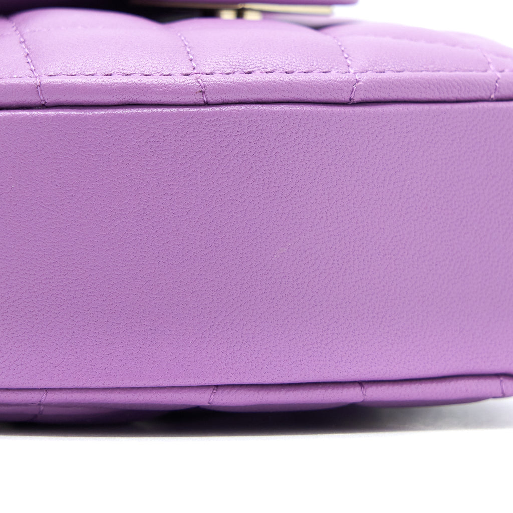 Chanel Small Heart Bag Lambskin Purple L