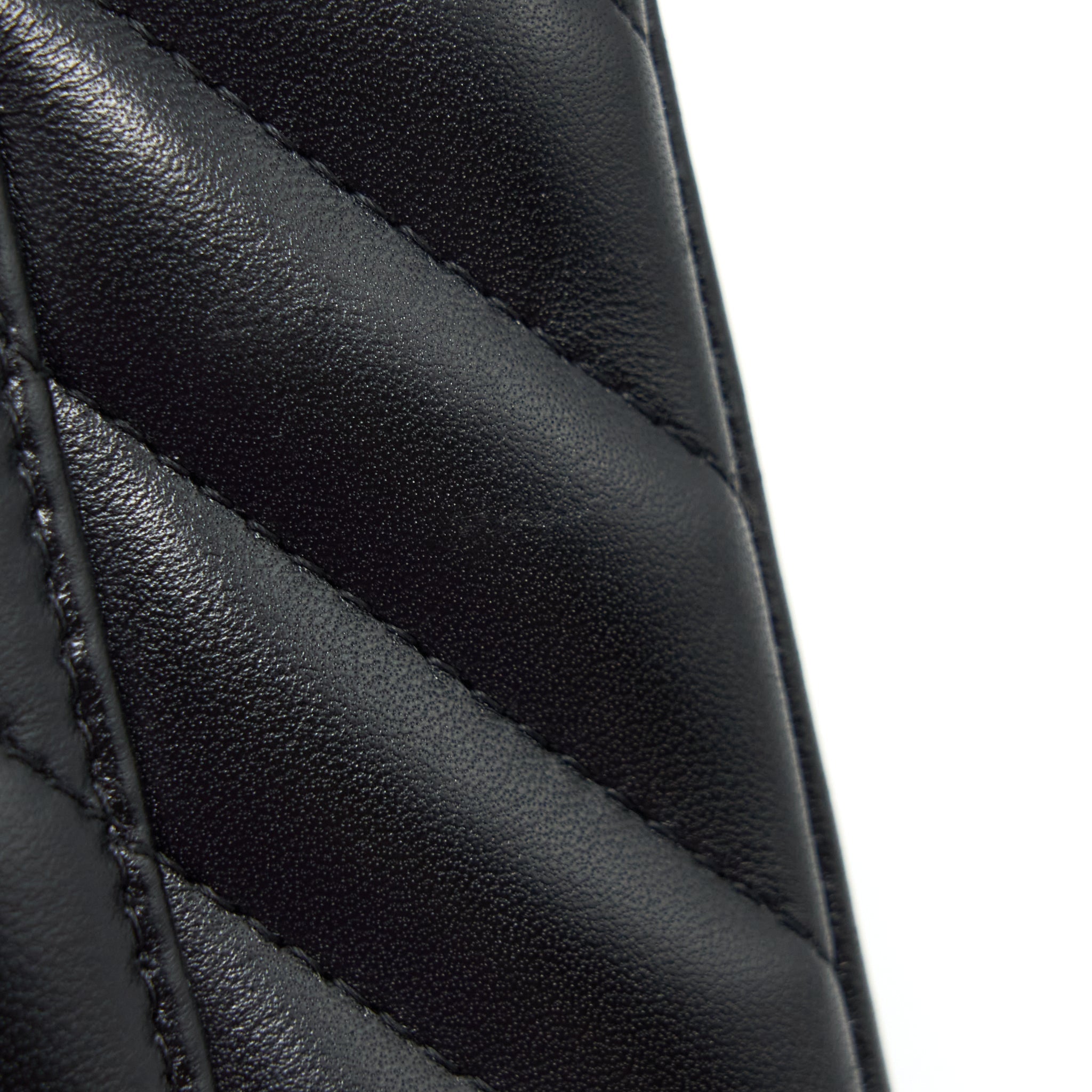 Chanel Small Classic Double Flap Bag Chevron Lambskin Black