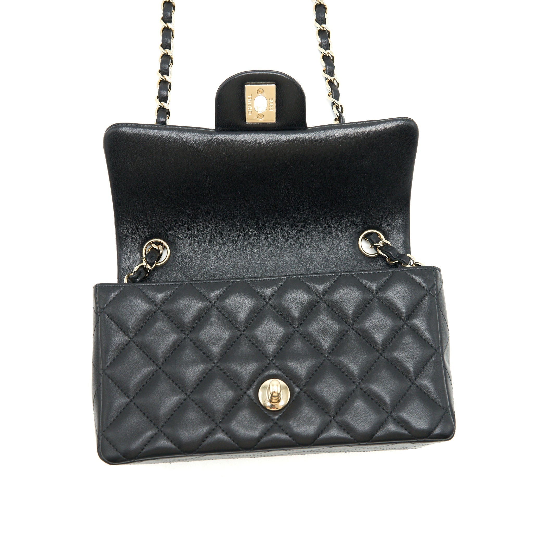Chanel mini Rectangular Flap Bag Lambskin black L