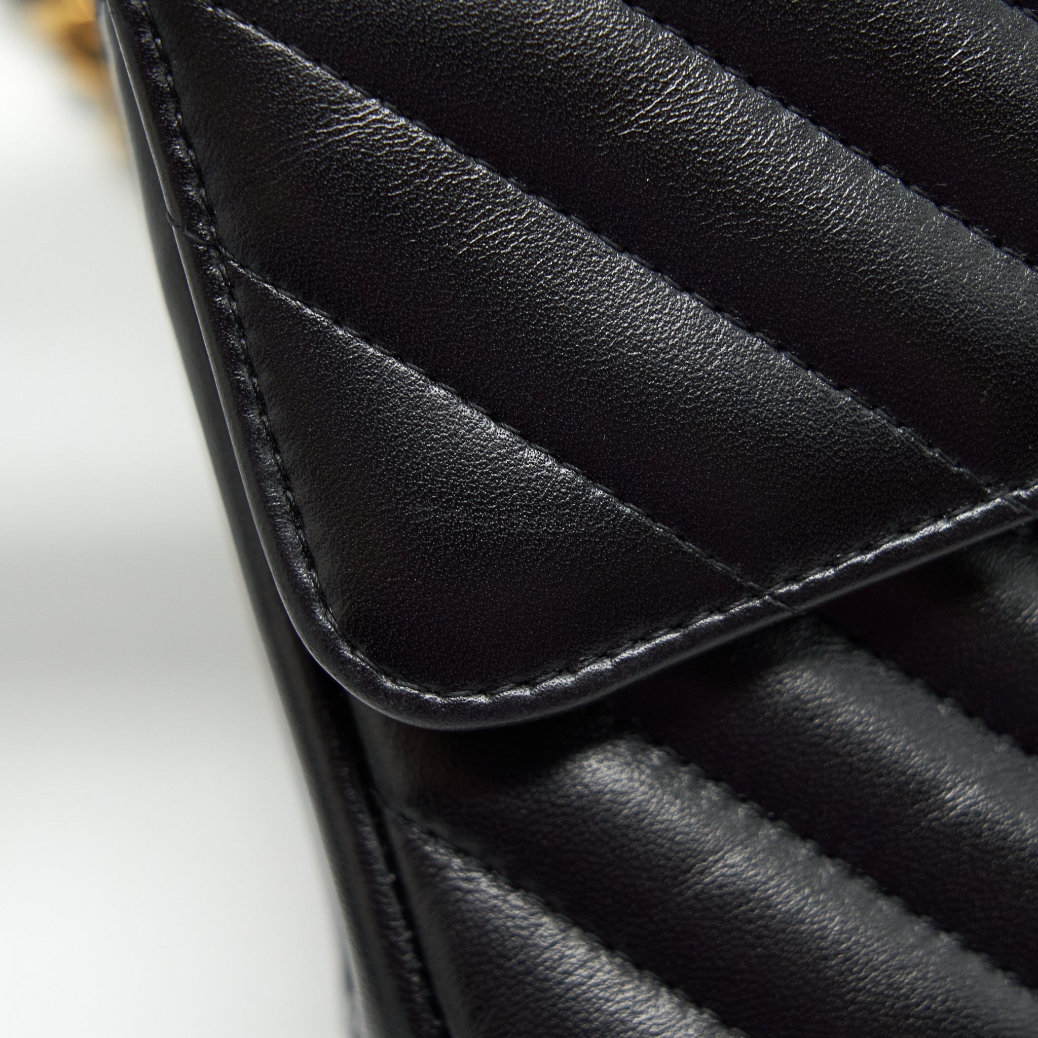 Chanel Small Classic Double Flap Bag Chevron Lambskin Black