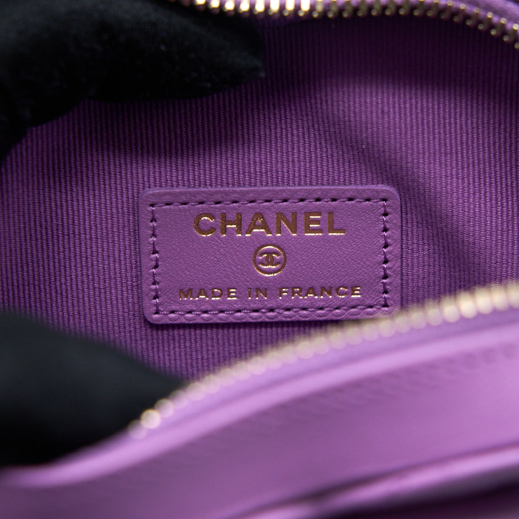 Chanel Small Heart Bag Lambskin Purple L