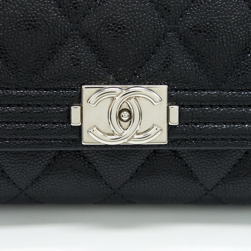 Chanel Boy Card Holder Caviar Black