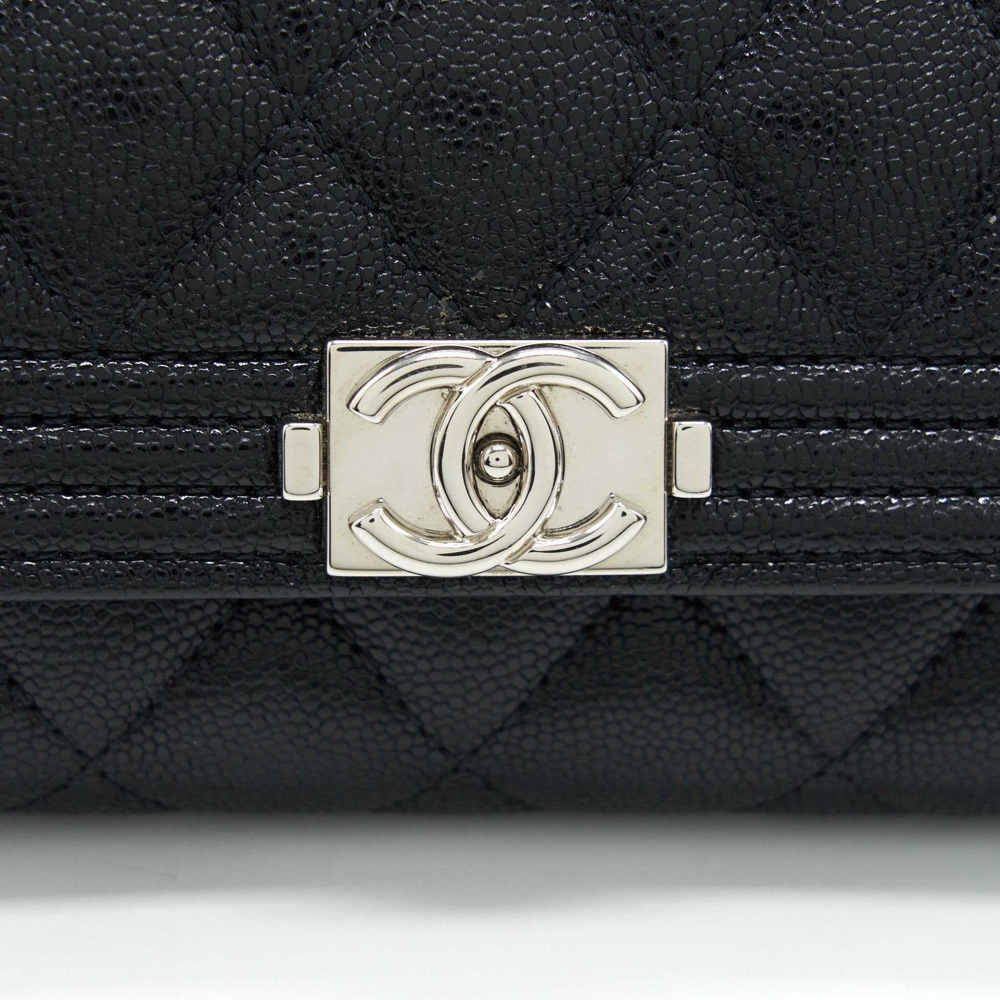 Chanel Boy Card Holder Caviar Black