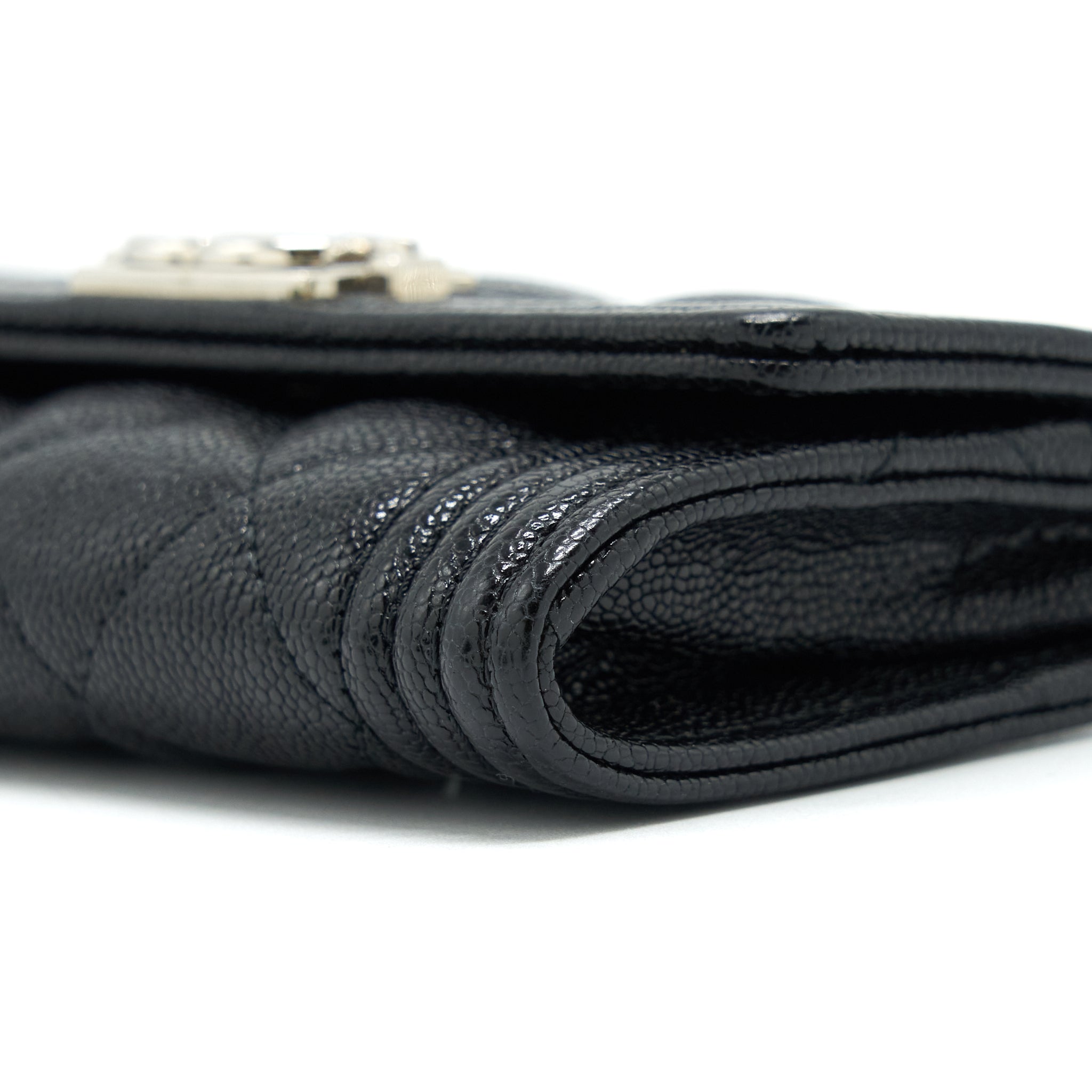 Chanel Boy Card Holder Caviar Black