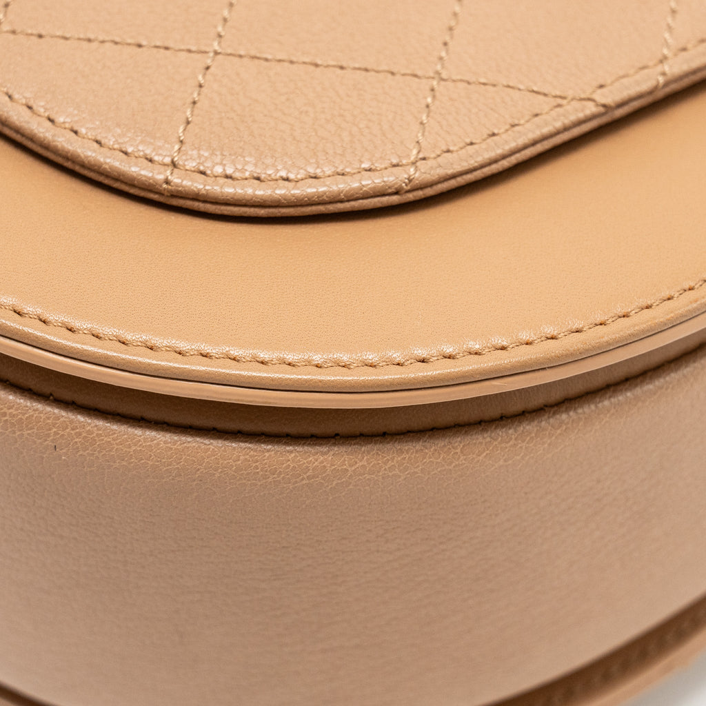 Chanel Coco Curve Flap Bag Calfskin Beige