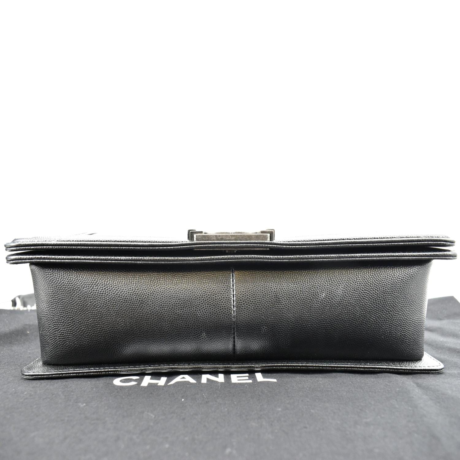 CHANEL Medium Boy Flap Caviar Quilted Leather Shoulder Bag Black