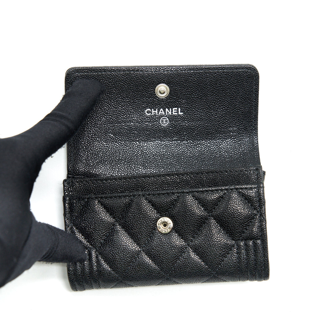 Chanel Boy Card Holder Caviar Black