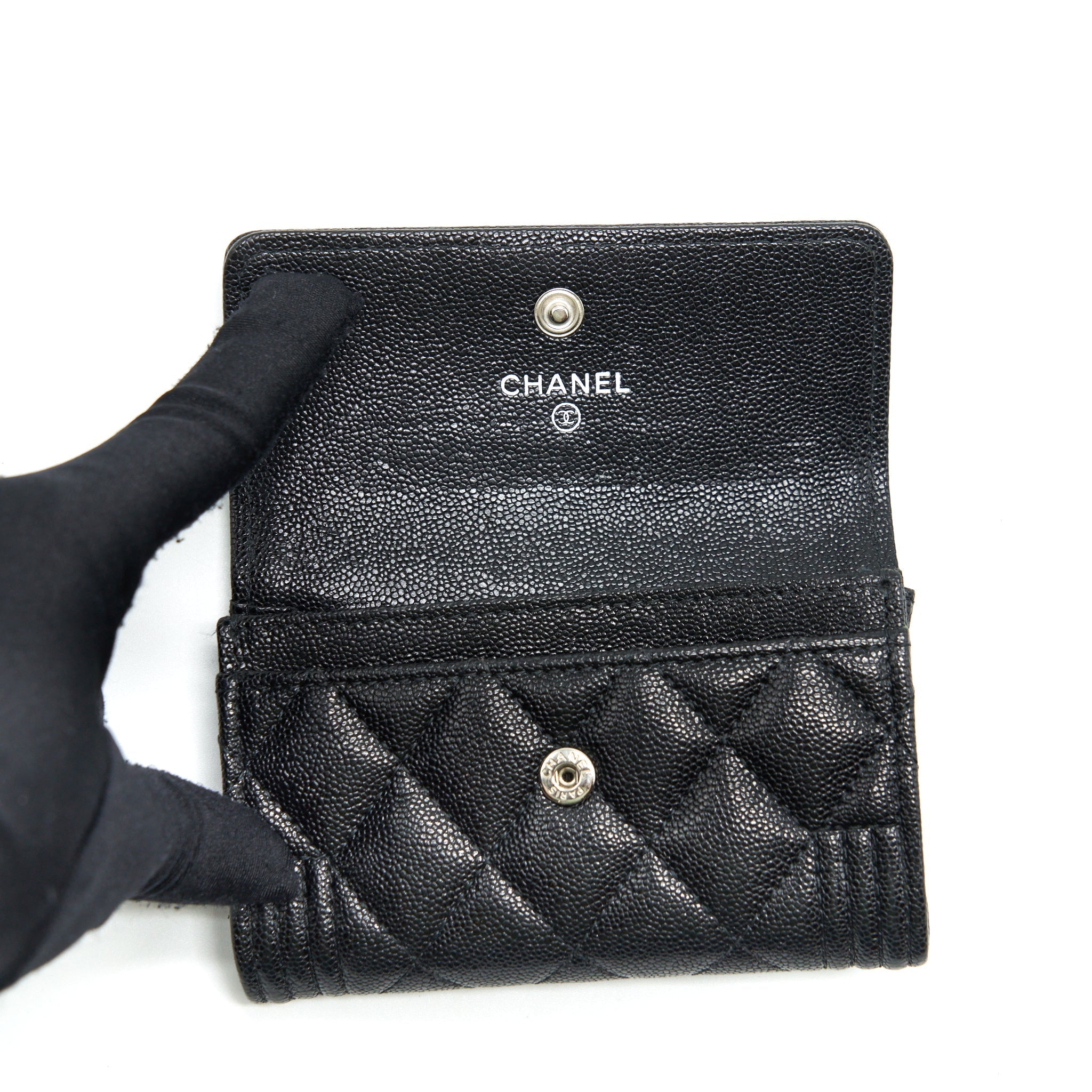 Chanel Boy Card Holder Caviar Black